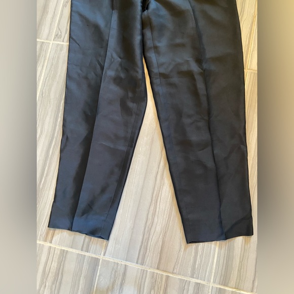 Robbie Bee Black 100% Silk Pants Side Zip w/ ankle slit Size 8 - Picture 3 of 10